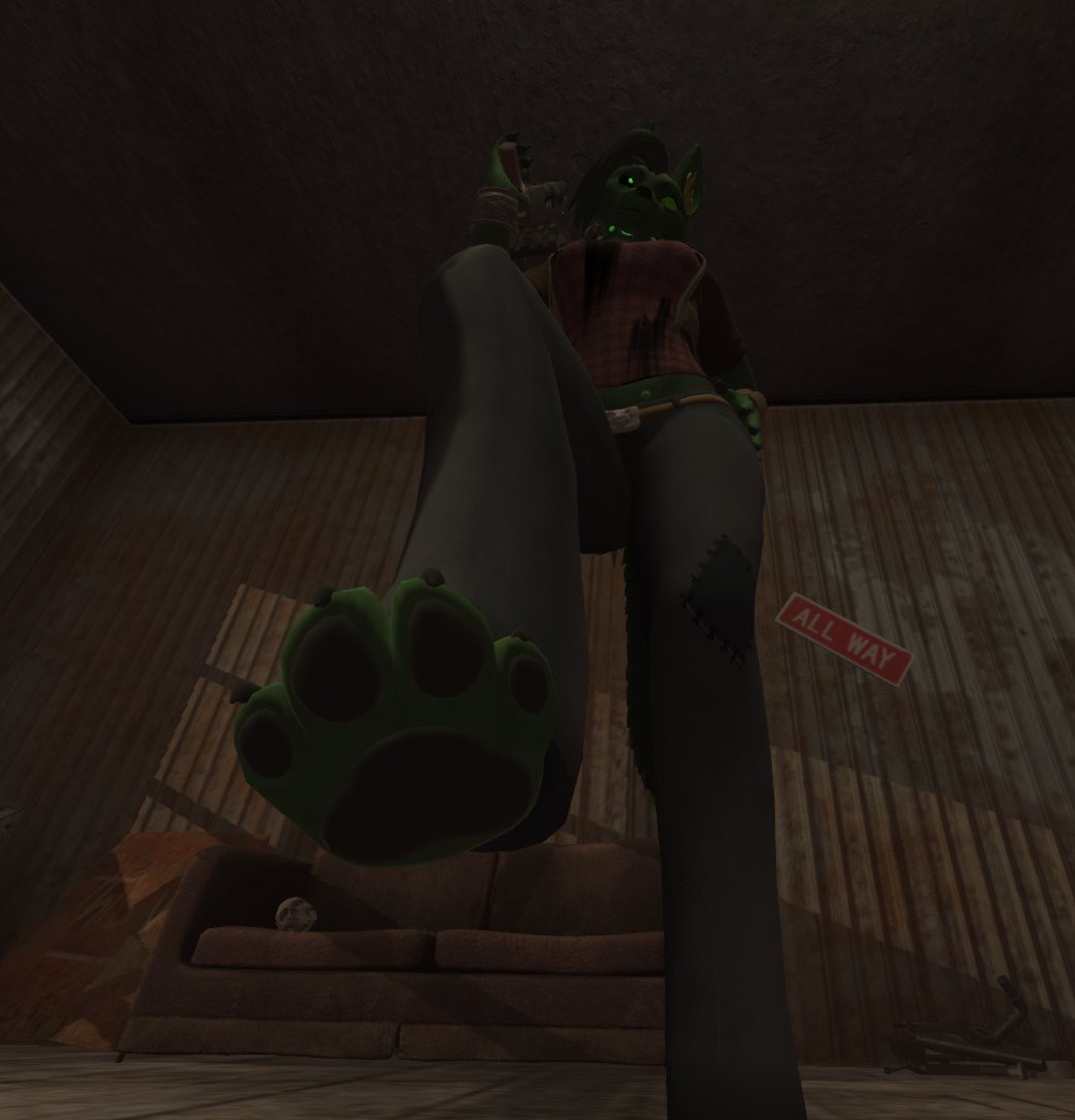 bethesda_softworks breasts canid canine canis clothing elysium_avatars fallout feet foot_fetish foot_focus foot_lick foot_play forced girly gun lance_the_lich lich licking mammal pawpads paws post-apocalyptic questionable_consent raider_(fallout) ranged_weapon tongue tongue_out undead weapon wolf