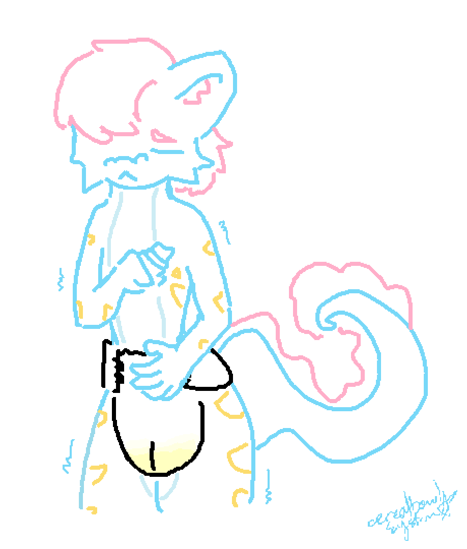 ambiguous_gender animal_humanoid anthro bodily_fluids cerealbowlsystem diaper dragon dragon_humanoid genital_fluids humanoid infantilism microsoft_paint solo urine watersports wet_diaper wetting wetting_diaper