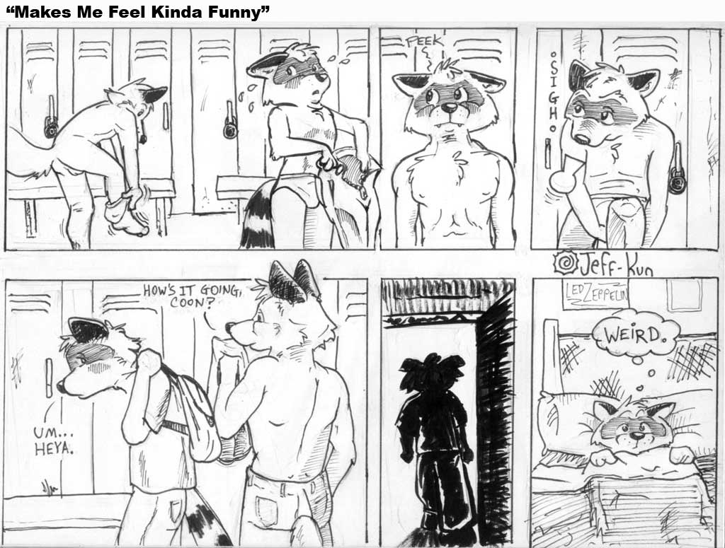 aiden_harris anthro backsack balls bed being_watched briefs butt canid canine closet_coon clothed clothing colin_young comic dialogue dressing english_text fox furgonomics furniture genitals group inside leafdog locker locker_room looking_at_another male male/male mammal nude procyonid raccoon rear_view standing tail tail_clothing text thought_bubble tighty_whities topless underwear undressing white_briefs white_clothing white_underwear