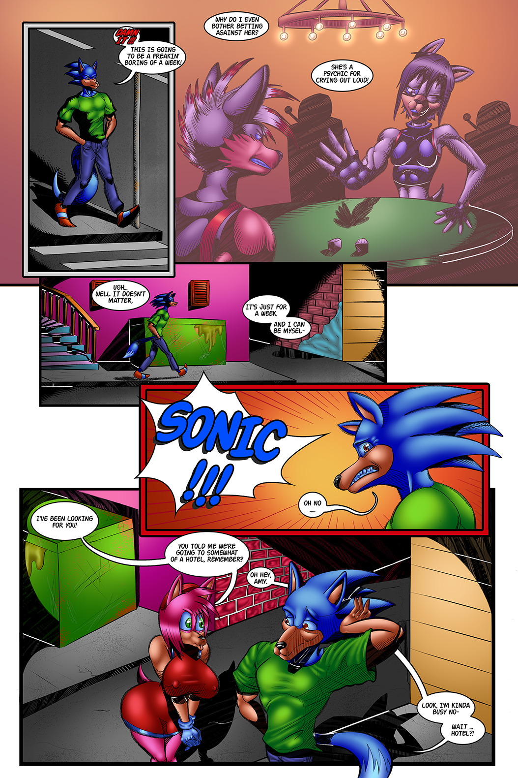 airbrush_(artwork) alley amy_(disambiguation) amy_rose anthro canid canine canis comic comm erecct_nipples eulipotyphlan female furry hedgehog hi_res invalid_tag kangy-roo lucy_(disambiguation) male mammal mature_(disambiguation) nsfw sega sequentialism soft_brush sonic_the_hedgehog_(series) speech_bubble stylization stylize traditional_media_(artwork) us_comic wolf zenos