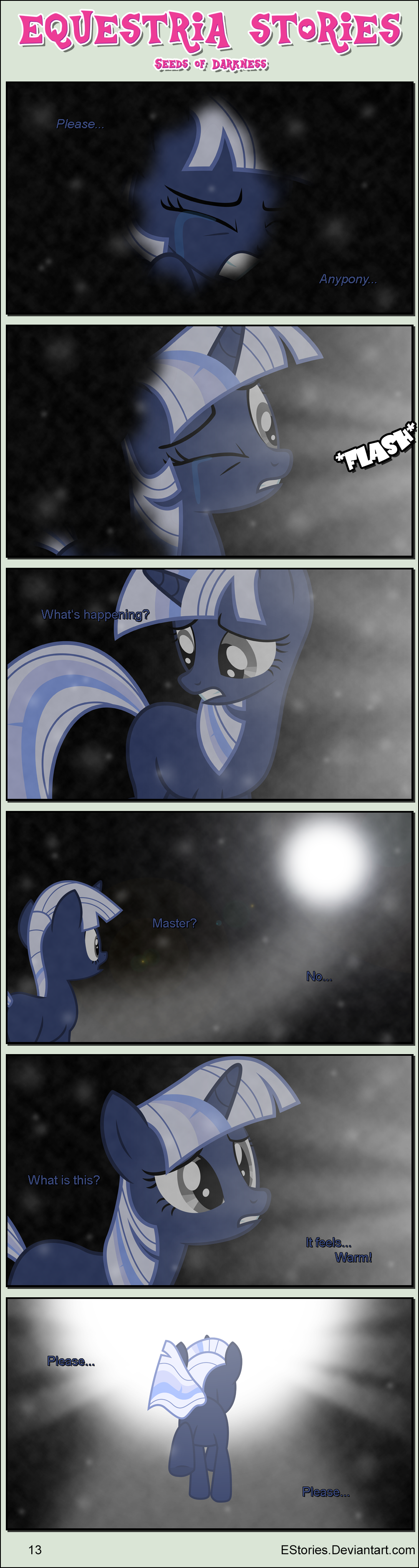 absurd_res bangs bodily_fluids bright_light crying darkness dialogue disappearing dreamscape ears_up equid equine estories eyes_closed female feral friendship_is_magic hasbro hi_res horn mammal my_little_pony no_cutiemark rear_view saved scared silverlay_(estories) solo tears unconscious unconscious_female unicorn white_light