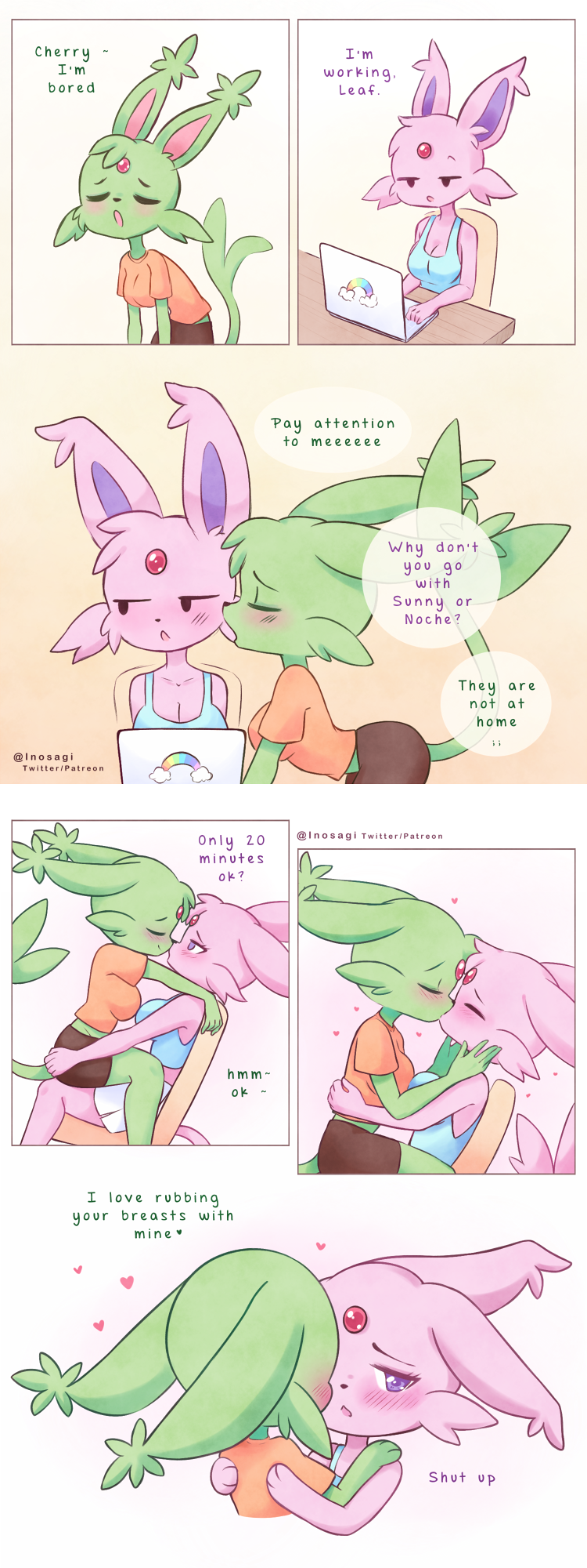 anthro cherry_(inosagi) comic dialogue duo eeveelution espeon female female/female fur generation_2_pokemon hi_res inosagi leaf_(inosagi) nintendo pokemon pokemon_(species) text