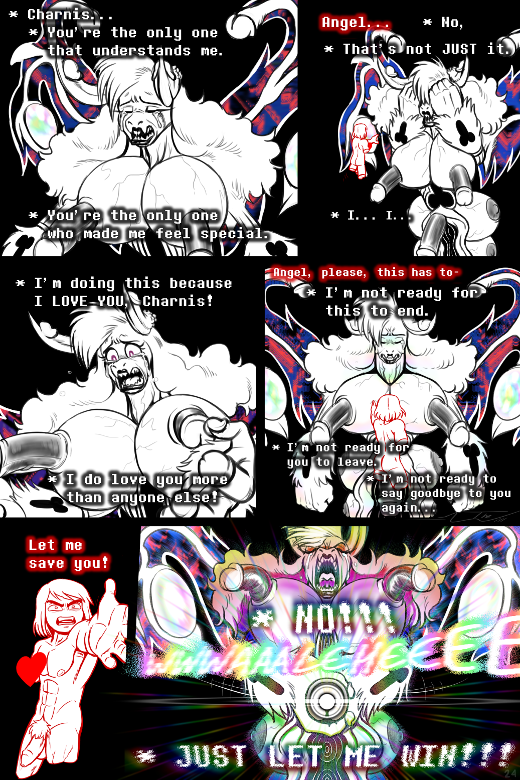 alternate_universe angel_derear anthro asriel_dreemurr_(god_form) big_breasts big_penis black_background bodily_fluids boss_monster bovid breasts bright_light caprine charging clothed clothing comic crossgender dicknipples duo floating footwear footwear_only frisk_(undertale) frisky_(under(her)tail) genitals goat hair hand_on_penis herm hi_res huge_penis human intersex long_hair long_tongue male mammal messy_hair mostly_nude ovaries partially_clothed penis penis_fingers penis_horn profanity pseudo_horn pubes rainbow sharp_teeth shoes shoes_only simple_background size_difference tears teeth text thewill tongue under(her)tail undertale undertale_(series) unusual_anatomy unusual_genitalia_placement unusual_penis_placement vein veiny_breasts what_has_magic_done wide_eyed wings yelling