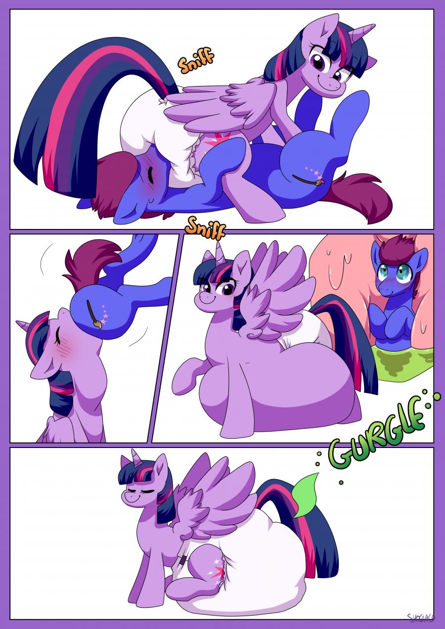 big_diaper blue_body blue_eyes blue_fur bodily_fluids bristle_star comic cutie_mark diaper digital_media_(artwork) earth_pony equid equine eyes_closed fan_character fart feathered_wings feathers feces female female_pred feral feral_pred feral_prey friendship_is_magic fur hair hasbro hi_res horn horse male male_prey mammal mane messy_diaper my_little_pony oral_vore pony purple_body purple_eyes purple_feathers purple_fur purple_hair purple_mane purple_tail shoelace_(artist) sniffing soiling stomach_acid tail twilight_sparkle_(mlp) vore winged_unicorn wings