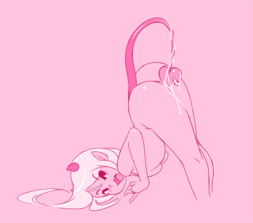 &lt;3 ass_up bent_over blush bodily_fluids breath_cloud breathing_noises butt demon female furgonomics furry-specific_piercing genital_fluids genitals hair horn humanoid humanoid_pointy_ears long_hair looking_at_viewer mars_(miu) miu open_mouth penetration piercing pink_background pussy pussy_juice sex simple_background sketch small_horn smile solo spade_tail tail tail_fetish tail_piercing tail_play tail_sex text vaginal vaginal_penetration