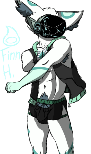 abs alpha_channel amputee anthro arctic_fox body_hair bulge canid canine clothed clothing cracked_screen disability everyman0140 fennec finn_hylinnger fox machine male male/male mammal muscular muscular_male partially_clothed protogen shirtless_male skimpy solo tailless visor
