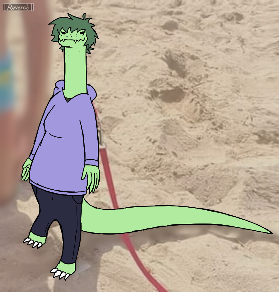 2023 alligator alligatorid anthro artist_name beach black_eyes claws clothing crocodilian digital_drawing_(artwork) digital_media_(artwork) dot_eyes eyelashes female fingers freckles green_body green_hair green_scales hair hoodie i_wani_hug_that_gator leash long_neck long_tail looking_at_viewer olivia_(iwhtg) outside photo_background photography_(artwork) reptile rsbr scales scalie seaside short_hair smile solo tail toe_claws topwear watermark