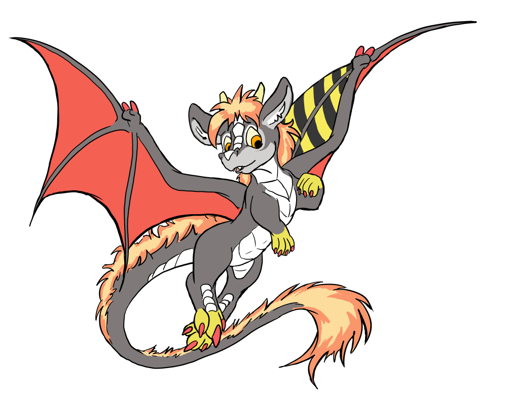 alpha_channel ambiguous_gender bat_wings black_body black_scales brown_hair dragon feral flinters hair hazard_drake membrane_(anatomy) membranous_wings orange_eyes red_wings scales simple_background solo spread_wings tail tail_tuft transparent_background tuft wings