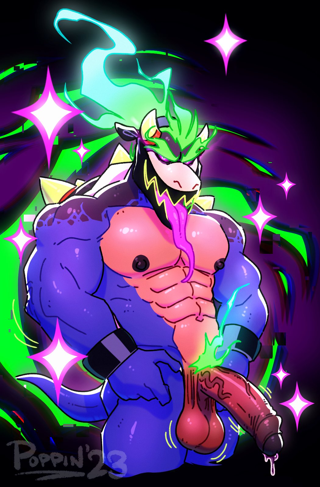 2023 abs aged_up anthro balls bandanna barazoku biceps big_balls big_muscles big_penis black_background bodily_fluids bowser_jr. bracelet claws deltoids erection eyebrows fire flaming_eyebrows flaming_hair flaming_pubes foreskin genital_fluids genitals glistening glistening_body hair hi_res horn humanoid_genitalia humanoid_penis jewelry kerchief koopa long_tongue looking_at_viewer male mario_bros motion_lines muscular muscular_anthro muscular_male navel nintendo nipples non-mammal_balls non-mammal_nipples nude obliques pecs penis poppin precum pseudo_hair pubes saggy_balls scalie serratus shell signature simple_background solo sparkles spiked_shell spikes spikes_(anatomy) standing super_mario_bros_wonder throbbing throbbing_balls throbbing_penis tongue tongue_out vein