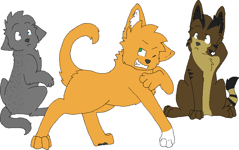 2008 aliasing ambiguous_gender ashfur_(warriors) black_body black_fur black_inner_ear_fluff blue_eyes bluekyokitty bramblestar_(warriors) brown_body brown_fur digital_drawing_(artwork) digital_media_(artwork) domestic_cat ears_down eyebrows felid feline felis female_(lore) feral flat_colors fur green_eyes grey_body grey_fur grey_nose group head_tuft inner_ear_fluff male_(lore) mammal one_eye_closed orange_body orange_fur pivoted_ears raised_tail simple_background sitting smile smirk squirrelflight_(warriors) standing tabby_cat tail tan_body tan_fur trio tuft warriors_(cats) white_background white_body white_fur white_inner_ear_fluff wink