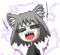 angry animal_humanoid anime_style black_clothing black_topwear cat_humanoid chibi clothing eyes_closed felid felid_humanoid feline feline_humanoid grey_hair hair humanoid inner_ear_fluff low_res male mammal mammal_humanoid motion_lines neco-arc_chaos neco_spirit official_art open_mouth scar shaded sharp_teeth shocked short_hair simple_shading solo takashi_takeuchi teeth thumbnail topwear tuft