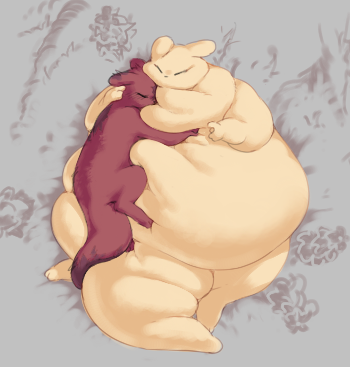 2023 ambiguous_gender artificer_(rain_world) belly belly_hug belly_squish big_belly big_tail blush blush_lines chubby_cheeks colored double_chin duo embrace fat_rolls feral gourmand_(rain_world) hand_on_stomach hug huge_tail lying morbidly_obese morbidly_obese_ambiguous morbidly_obese_feral obese obese_ambiguous obese_feral overweight overweight_ambiguous overweight_feral rain_world red_body shaded simple_background slugcat_(rain_world) soft_shading squish tail tail_squish tan_body thick_arms veiukket