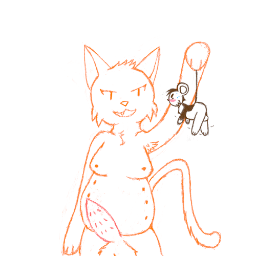 8_nipples anatomically_correct anatomically_correct_genitalia animal_genitalia animal_penis anthro armpit_hair balls blush bodily_fluids body_hair chubby_gynomorph dialogue_in_description domestic_cat duo erection felid feline felis fuzzy_balls genitals gynomorph helpless intersex intersex/intersex itti_(ittithemouse) ittithemouse line_art low_res mammal micro mouse multi_nipple murid murine nipples overweight penile_spines penis rodent scared scared_but_aroused scared_to_aroused simple_background simple_eyes sinister_smile sweat tail tail_grab