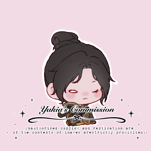 1girl :&lt; airship_assassin_wraith animification apex_legends bad_id bad_lofter_id black_hair blush brown_gloves chibi commission english_text gloves hair_behind_ear hair_bun looking_at_viewer lowres official_alternate_costume one_eye_closed parted_bangs pink_background shi_mie_ye single_hair_bun solo sparkle upper_body white_eyes wraith_(apex_legends)