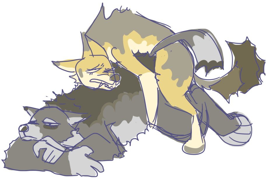 anthro anthro_on_anthro anthro_penetrated anthro_penetrating anthro_penetrating_anthro canid canine canis female female_penetrated fur guncht jackal male male/female male_penetrating male_penetrating_female mammal penetration rue_(guncht) sex unimpressed yellow_body yellow_fur