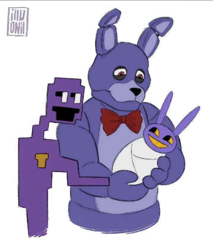 2023 2d_(artwork) animatronic anthro artist_logo baby blue_body bonnie_(fnaf) bow_tie crossover father_(lore) father_and_child_(lore) father_and_son_(lore) five_nights_at_freddy's grin group holding_baby humanoid illwonil_(artist) jax_(the_amazing_digital_circus) lagomorph leporid logo long_ears machine male male/male mammal parent_(lore) parent_and_child_(lore) parent_and_son_(lore) purple_body purple_eyes rabbit robot scottgames simple_background smile son_(lore) the_amazing_digital_circus trio what what_has_science_done white_background why william_afton_(fnaf) young
