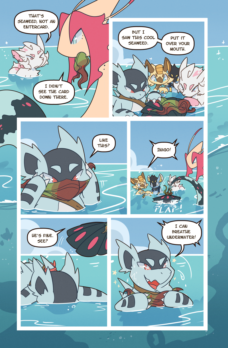 4_tails alolan_form alolan_vulpix ambiguous_gender anthro biped blue_body blue_eyes blue_fur brown_body brown_fur chest_tuft claws cloud comic day dialogue dielle_(wooled) ear_piercing ear_ring eilwyn_(wooled) english_text feral finger_claws fur generation_1_pokemon generation_3_pokemon generation_4_pokemon green_body group head_tuft hi_res inigo_(wooled) inner_ear_fluff malachi_(wooled) meowth milotic multi_tail multicolored_eyes nidorina nintendo outside partially_submerged piercing pink_body pink_eyes pink_fur pokemon pokemon_(species) pokemon_mystery_dungeon quadruped red_eyes regional_form_(pokemon) ring_piercing rune_(wooled) seaweed shinx shiny_pokemon sky speech_bubble starry_eyes tail tan_body text tuft two_tone_eyes water white_body white_fur wooled yellow_body yellow_eyes yellow_fur