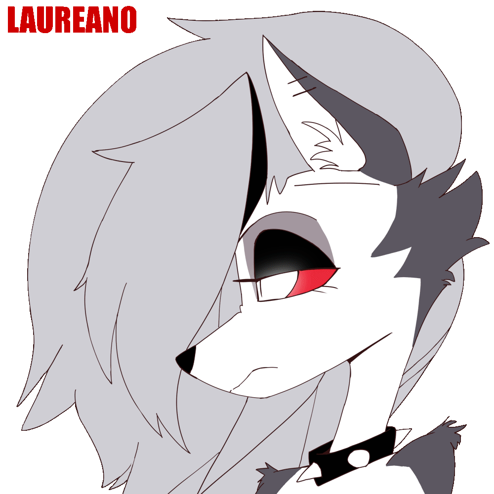 1:1 2023 2d_(artwork) 2d_animation angry animated anthro breasts canid canid_demon canine canis collar demon digital_drawing_(artwork) digital_media_(artwork) ear_piercing female fur hair hellhound helluva_boss icon laureano looking_at_viewer loona_(helluva_boss) mammal piercing punch red_eyes short_playtime solo white_body white_fur