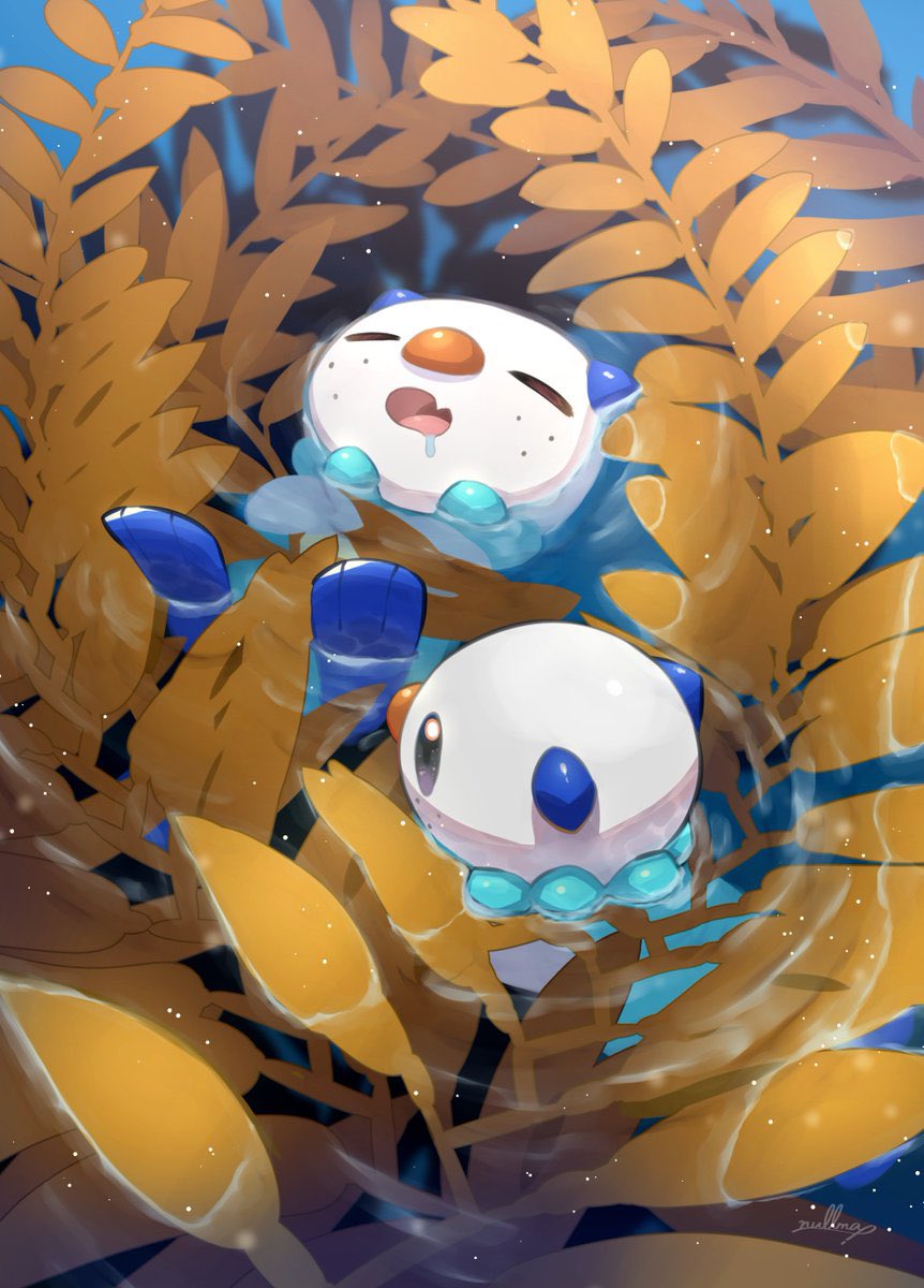 3_toes ambiguous_gender black_nose blue_body blue_ears blue_legs bodily_fluids brown_nose colored day digital_media_(artwork) digital_painting_(artwork) dripping duo eyes_closed feet feral freckles generation_5_pokemon hi_res looking_at_another nintendo nullma open_mouth oshawott outside partially_submerged pink_tongue pokemon pokemon_(species) saliva saliva_drip shadow signature sleeping toes tongue water white_face