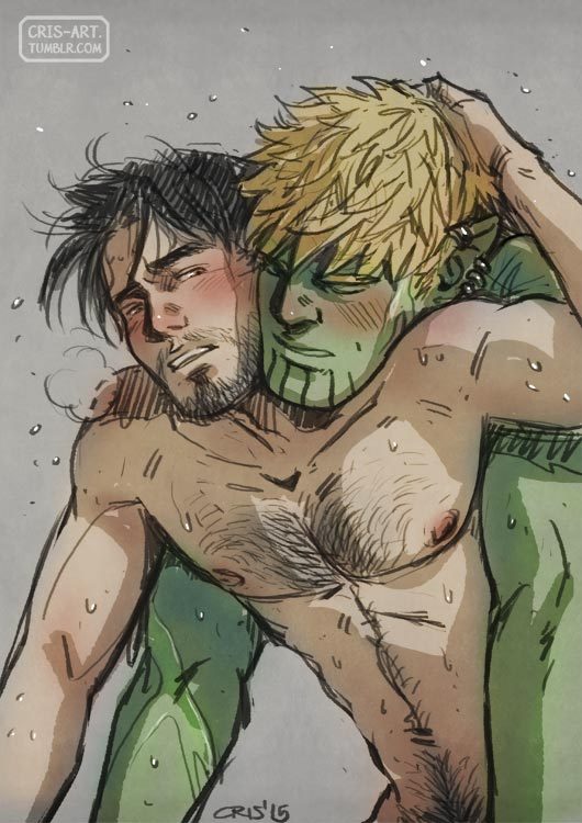 2boys alien anal bad_id bad_tumblr_id bara beard_stubble black_hair blonde_hair blush breath chest_hair colored_skin couple cris_art doggystyle green_skin hairy hand_on_another's_head head_on_another's_shoulder hulkling interspecies male_focus male_pubic_hair marvel multiple_boys mustache_stubble navel navel_hair nipples out-of-frame_censoring pectorals pointy_ears pubic_hair sex short_hair sideburns sweat thick_eyebrows toned toned_male very_sweaty wiccan yaoi