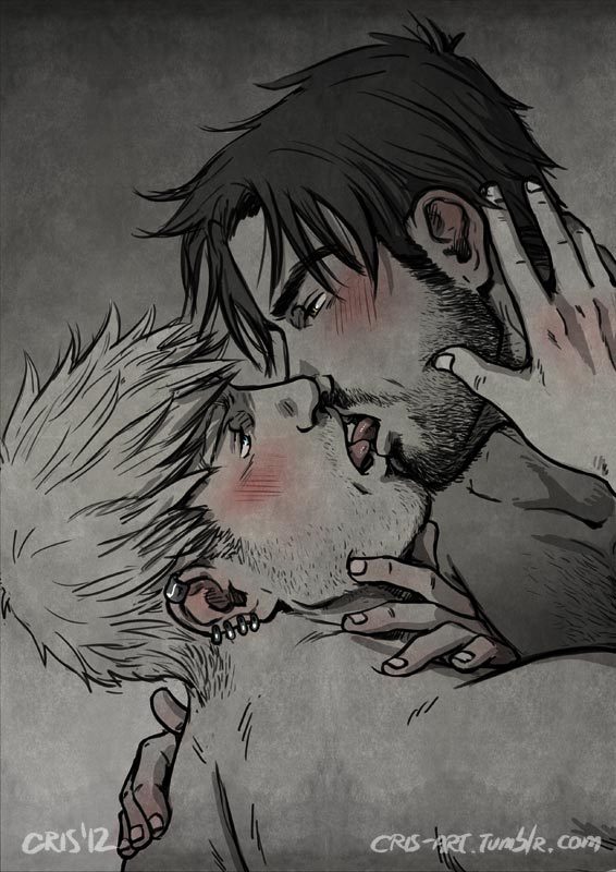 2boys aged_up bad_id bad_tumblr_id bara beard beard_stubble black_hair blonde_hair chest_hair couple cris_art ear_piercing eye_contact facial_hair french_kiss hand_on_another's_cheek hand_on_another's_face hand_on_another's_shoulder hulkling kiss long_sideburns looking_at_another male_focus marvel mature_male multiple_boys mustache_stubble nude pectorals piercing short_hair sideburns sparse_stubble spot_color thick_eyebrows toned toned_male tongue tongue_out upper_body wiccan yaoi