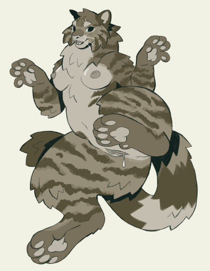 2023 5_fingers 5_toes anthro arm_tuft barefoot black_eyes bodily_fluids breasts brown_body brown_fur brown_stripes brown_tail butt_tuft cheek_tuft chubby_anthro chubby_female countershading digital_media_(artwork) elbow_tuft facial_tuft feet felid feline female fingers full-length_portrait fur genital_fluids genitals grey_body grey_countershading grey_fur grey_pussy grey_tongue hindpaw knee_tuft leg_tuft mammal markings micerunt neck_tuft nude open_mouth open_smile paws portrait pussy pussy_juice raised_leg simple_background slightly_chubby smile solo striped_arms striped_legs striped_markings striped_tail stripes tail tail_markings tan_background tan_body tan_fur tan_nose tan_tail teeth thick_neck thick_thighs three-quarter_view toes tongue tuft white_whiskers