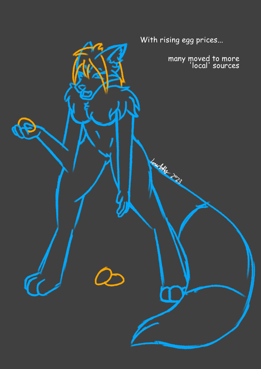anthro athletic athletic_female breasts breath canid canine digital_drawing_(artwork) digital_media_(artwork) digitigrade egg egg_from_pussy female female/female fluffy fox genitals hi_res laserkittydraws mammal nazza nude oviposition ovipositor panting pussy sketch sketchy solo