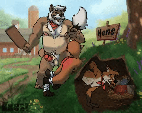 2023 animated anthro balls bdsm beard belly bent_over biceps big_belly body_hair butt butt_slap canid canine canis chest_hair domestic_dog duo erection eyewear facial_hair farm foot_wraps fox genitals glasses grey_hair grin hair kerchief kerchief_only kick knest low_res male male/male mammal manly mature_male mostly_nude musclegut muscular mustache navel neckerchief neckerchief_only nipples nude outside paddle paddling pecs penis pubes red_butt signpost skinny slap smile spanking standing stuck tail tail_grab through_wall triceps wraps yelp