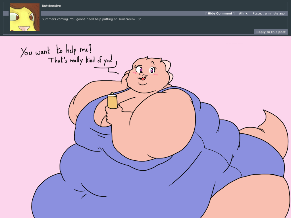 2018 5_fingers anthro ask_blog batspid2 belly big_belly big_breasts blush blush_lines breasts clothing dialogue digital_drawing_(artwork) digital_media_(artwork) english_text eyebrows eyelashes female fingers flabby_arms flat_colors frill_(anatomy) head_crest head_frill holding_object juna_(batspid2) lizard membrane_(anatomy) membranous_frill morbidly_obese morbidly_obese_anthro morbidly_obese_female navel obese obese_anthro obese_female one-piece_swimsuit overweight overweight_anthro overweight_female pink_background pink_body pink_skin question_mark reptile scalie simple_background smile solo swimwear tail text wide_hips