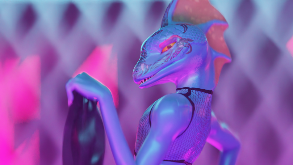 3d_(artwork) animal_humanoid anthro blue_body blue_scales blue_skin clothed clothing club_(disambiguation) digital_media_(artwork) facial_tattoo fin fishnet fishnet_clothing girly humanoid kinkyskinky lizard makeup male pinup pose realistic_anatomy reptile scales scalie scalie_humanoid simple_background skimpy skink skink_(warhammer_fantasy) solo solo_focus tatooed tattoo undressing warhammer_(franchise) warhammer_fantasy yellow_eyes yellow_fin