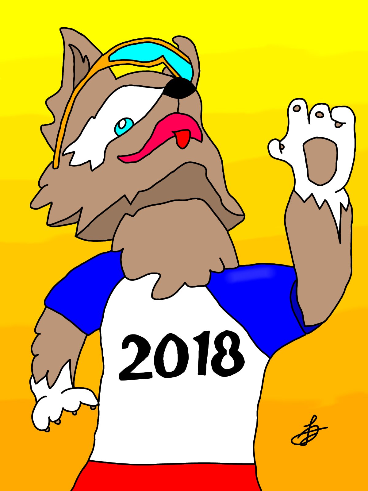 alefurry canid canine canis digital_drawing_(artwork) digital_media_(artwork) fifa hi_res mammal mascot wolf world_cup zabivaka