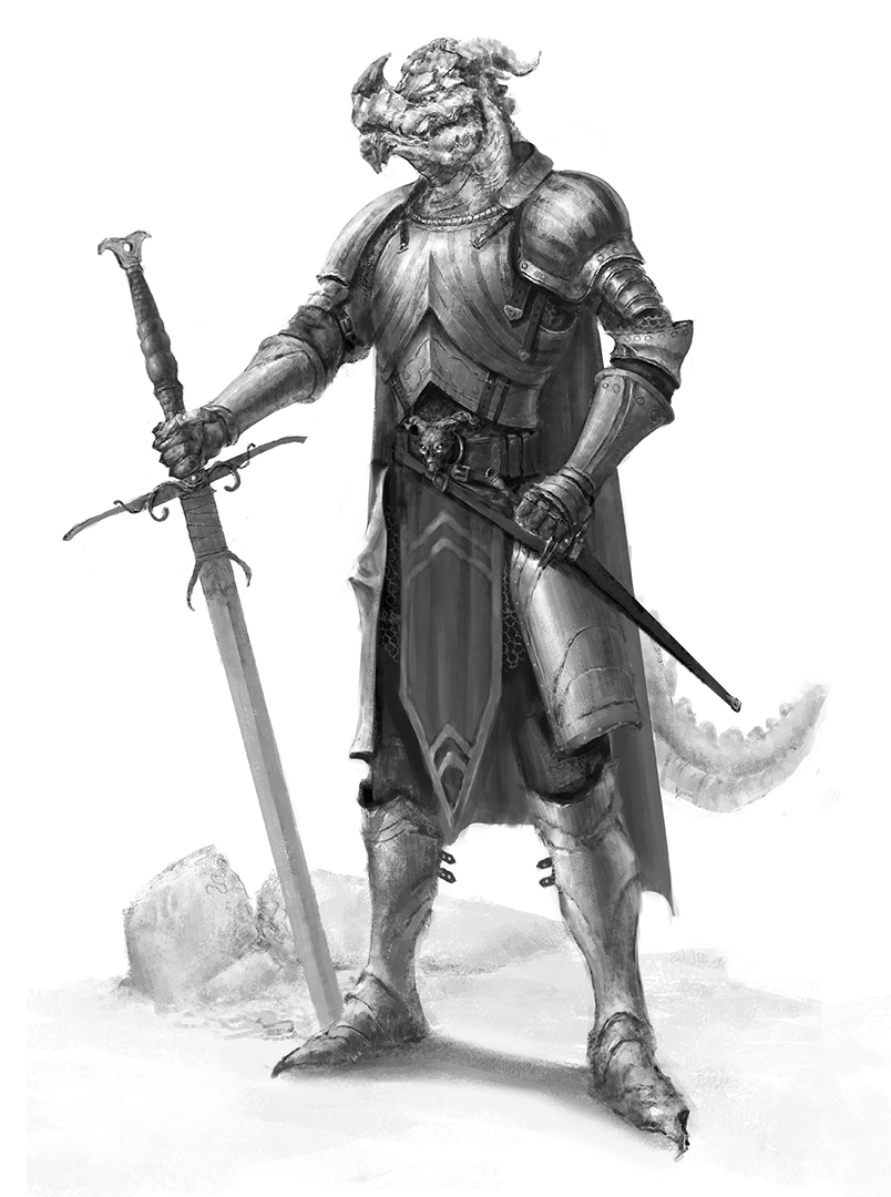 2023 ambiguous_gender anthro armor belt buckle chainmail clothing couter cuirass digital_media_(artwork) dragon facial_horn full-length_portrait gauntlets gloves handwear holding_object holding_sword holding_weapon horn looking_forward melee_weapon nose_horn plate_armor portrait rerebrace rock sabatons sasha_shkip scabbard scalie schynbalds shadow simple_background skull_accessory solo spaulder standing straps sword tail tail_ridge tassets weapon white_background