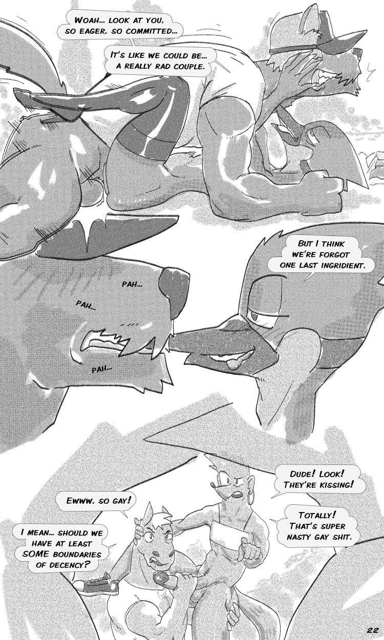 abdominal_bulge anthro avian bedroom_eyes bird black_and_white blue_jay canid canine canis cartoon_network close-up clothed clothing comic corvid cringing crossdressing dialogue domestic_dog equid equine fellatio footwear genitals gesture group hand_on_butt hand_on_penis hi_res high_heels horse jackofak jay_(bird) kissing leg_on_shoulder legwear lying male male/male male_penetrated male_penetrating male_penetrating_male mammal monochrome mordecai_(regular_show) motion_lines narrowed_eyes new_world_jay on_back oral oscine passerine penetration penile penis pointing pointing_at_another procyonid raccoon regular_show rigby_(regular_show) seductive sex speech_bubble stockings