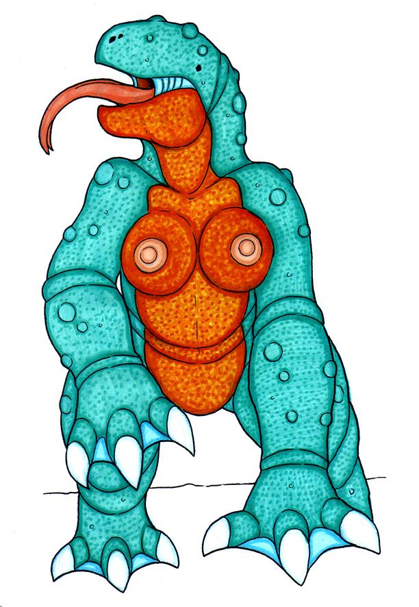 3_fingers 3_toes after_transformation all_fours alternate_species alyssa_ashcroft amphibian anthro bald barefoot big_breasts blue_body blue_skin bow_experiment_(resident_evil) breasts capcom claws digitigrade earhole erect_nipples eyeless feet female finger_claws fingers forked_tongue frog front_view huge_breasts hunter_(resident_evil) ivanks long_tongue membrane_(anatomy) nipples non-mammal_breasts non-mammal_nipples nude open_mouth orange_body orange_skin resident_evil semi-anthro simple_background snout solo species_transformation thick_neck thick_thighs toe_claws toes tongue tongue_out transformation transformation_through_technology white_background white_claws