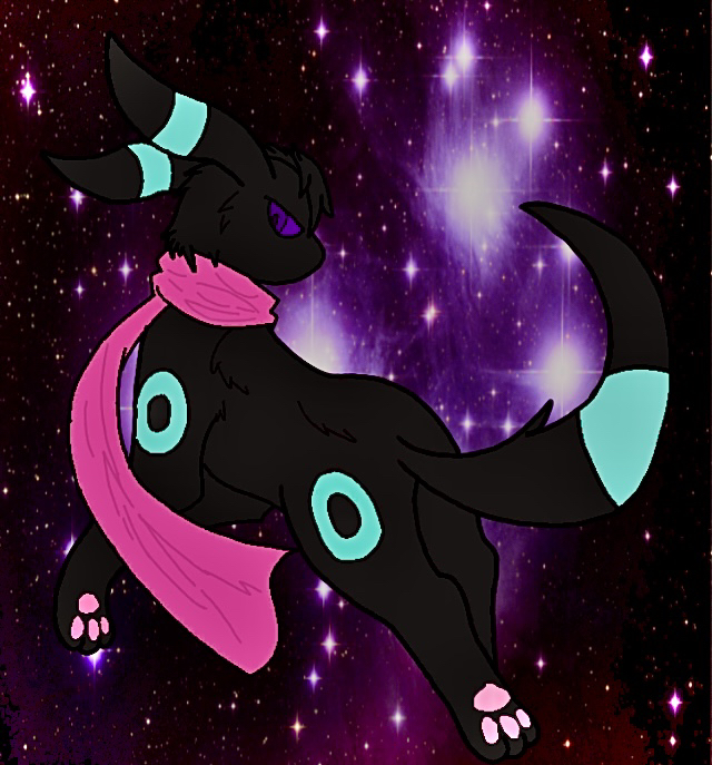 eeveelution feral generation_2_pokemon male nintendo pink pokemon pokemon_(species) shiny_pokemon solo tail umbreon