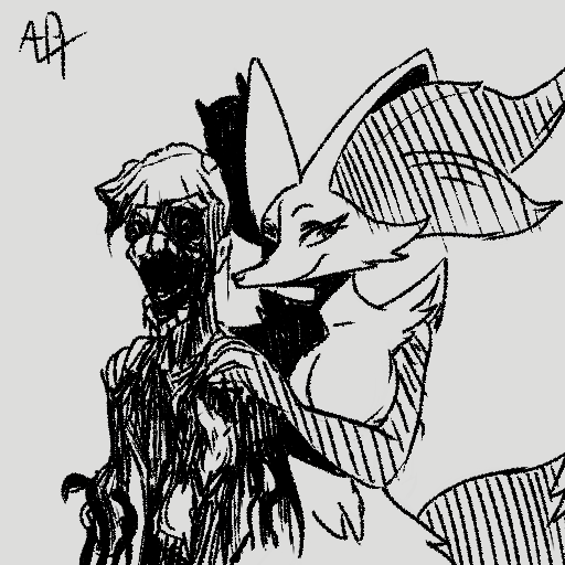anthro aph_(artist) burn_scar corpse death delphox duo embrace female generation_6_pokemon hug hugging_from_behind male male/female nintendo pokemon pokemon_(species) rotting scar