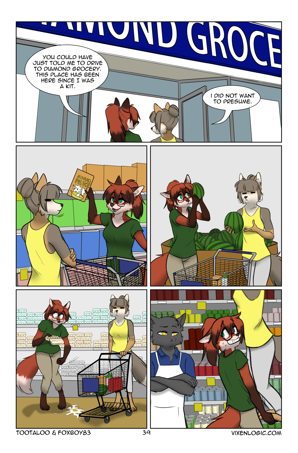 canid canine comic dialogue domestic_cat felid feline felis female ferra_(disambiguation) fox foxboy83 hi_res mammal red red_fox tibetan_sand_fox tootaloo vixen_logic