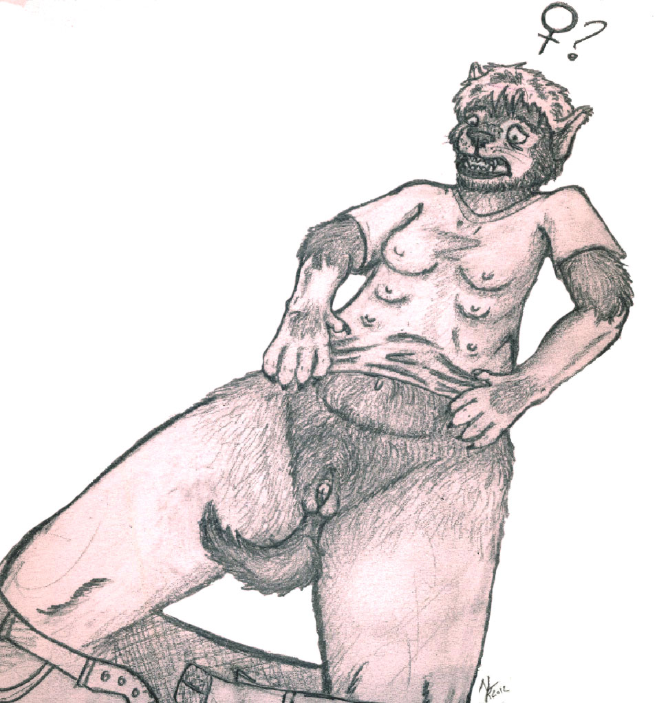 anthro beretta-darkwolf black_and_white body_hair bottomwear bottomwear_down breasts butt_hair canid canine canis claws clitoris clothed clothing female fur fur_growth gender_transformation genitals growth hair hairy human mammal monochrome multi_breast navel nipples pants pants_down partially_clothed penis_shrinking pubes question_mark shirt solo tail tail_between_legs topwear transformation whiskers wolf