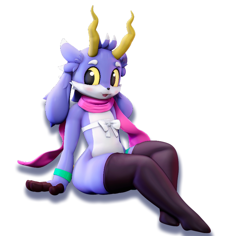 3d_(artwork) alpha_channel anthro back_hair black_pupils blue_body blue_fur blush body_hair bovid bovine caprine clothing cute_fangs digital_media_(artwork) ear_tuft fingers floppy_ears fur goat hair head_tuft hooved_fingers hooves horn humanoid legband legwear looking_at_viewer male mammal multicolored_hair pink_scarf pupils ribbons scarf simple_background sitting smile solo tail thigh_highs thighband transparent_background tuft two_tone_hair volt_goat white_body white_fur white_ribbon wolt wristband yellow_sclera
