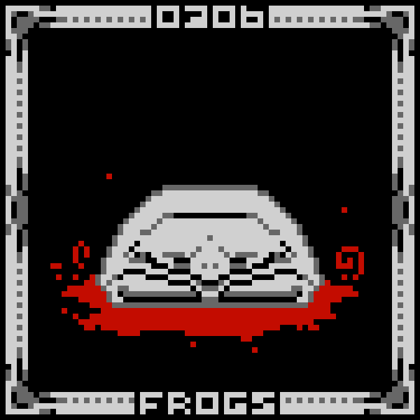 16-bit 1:1 ambiguous_gender amphibian black_background blood blood_pool bodily_fluids border digital_media_(artwork) dumpy english_text feral frog grey_border grey_text number obese obese_feral overweight overweight_feral partially_colored pillbagz pixel_(artwork) restricted_palette scp-306-1 scp_foundation simple_background solo species_name text