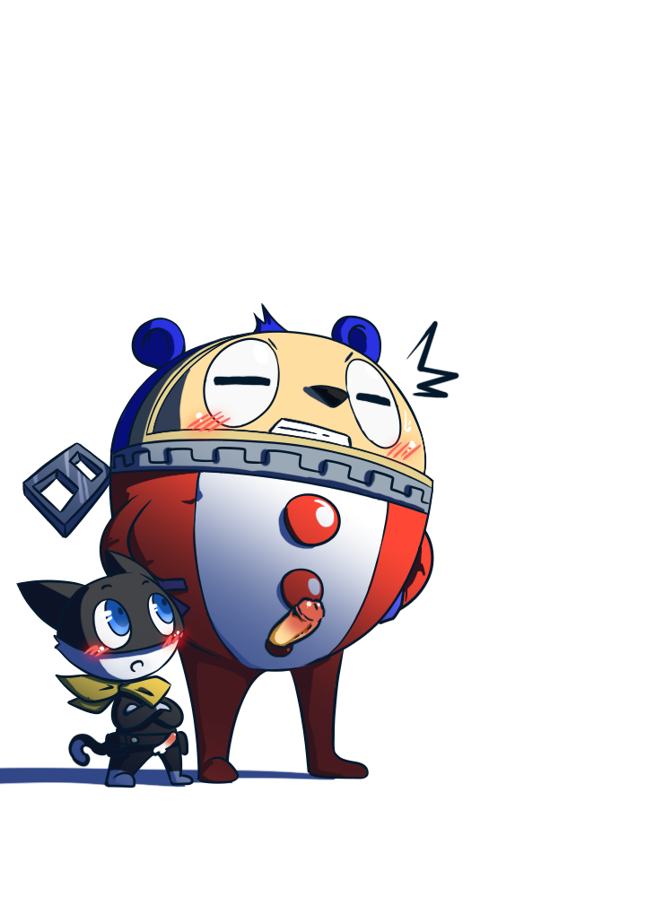 anthro atlus genitals male megami_tensei megami_tensei_persona morgana_(persona) penis sega teddie_(persona) tomotomo15