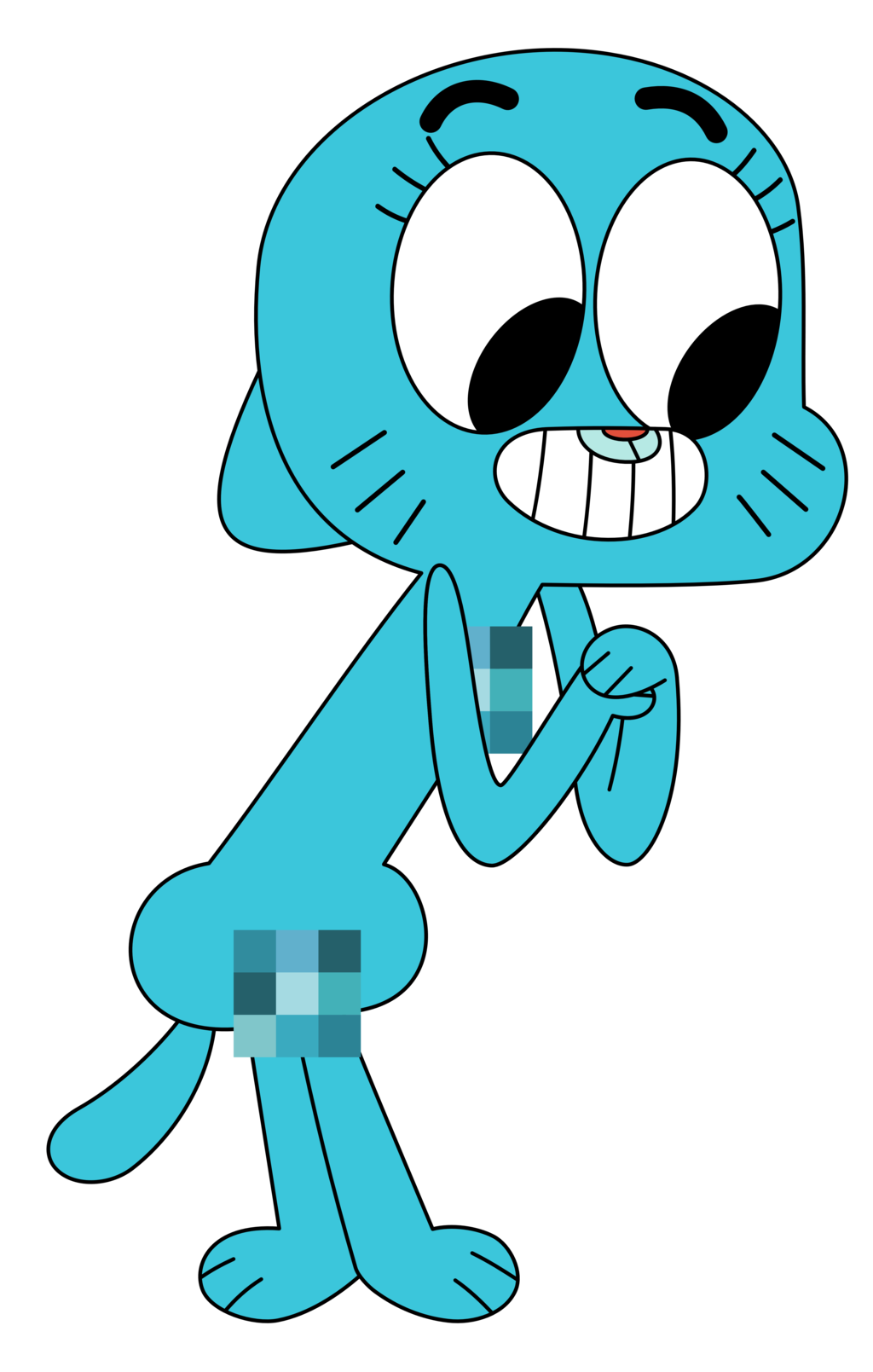 3_fingers 3_toes anthro barefoot cartoon_network censored feet felid feline female fingers hi_res mammal mosaic_censorship mouth_closed nicole_watterson nude nude_female on_model sapos smile solo teeth the_amazing_world_of_gumball toes