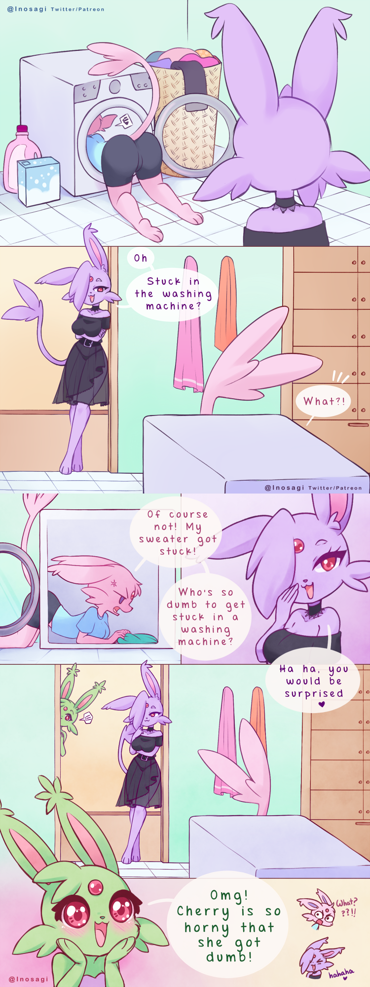 anthro cherry_(inosagi) comic eevee eeveelution female generation_1_pokemon group hi_res inosagi leaf_(inosagi) nintendo noche_(inosagi) pokemon pokemon_(species)