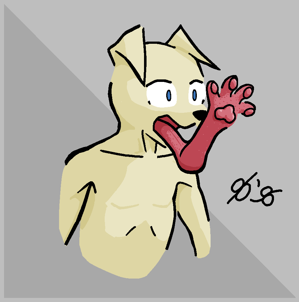 2023 anthro binary_drawing blue_eyes body_horror button_ears canid canine canis cel_shading constricted_pupils daleport996 domestic_dog feet floppy_ears foot_focus foot_transformation fur grey_background half-length_portrait implied_transformation male mammal nude open_mouth outline pawpads paws portrait pupils shaded signature simple_background small_pupils solo spread_toes surprise toes tongue tongue_out transformation yellow_body yellow_fur