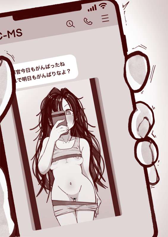 1girl breasts c-ms_(girls'_frontline) cellphone clothes_pull gendouki girls'_frontline holding holding_phone image_sample light_blush long_hair looking_at_phone looking_at_viewer medium_breasts mirror monochrome navel nipples pants pants_pull partially_undressed phone photo_(object) selfie smartphone standing text_messaging wifi_symbol