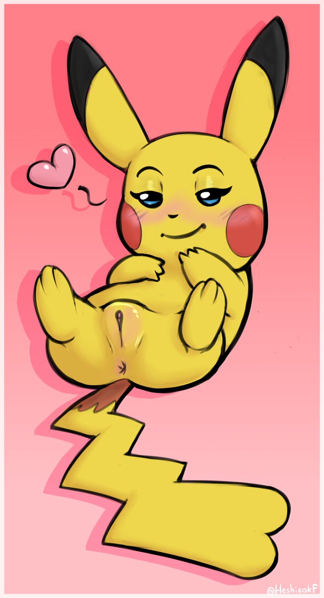 &lt;3 anus bedroom_eyes blush butt cleft_tail female feral fur generation_1_pokemon genitals half-closed_eyes heretichesh hi_res looking_at_viewer lying narrowed_eyes nintendo on_back pikachu pokemon pokemon_(species) pussy seductive smile solo spread_legs spreading tail yellow_body yellow_fur