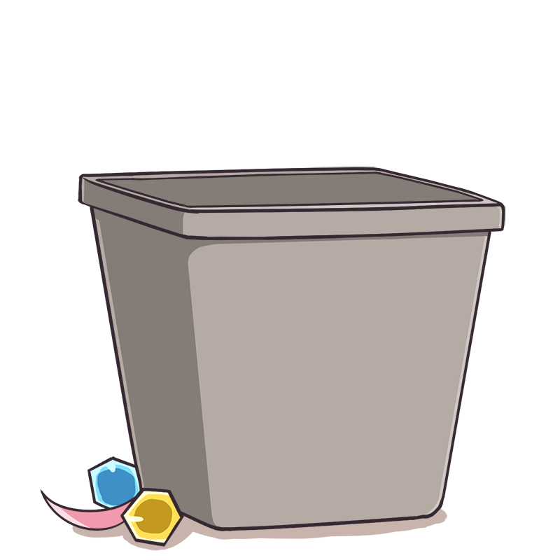 bocchi_the_rock! cube_hair_ornament denden gotoh_hitori hair_ornament no_humans simple_background transparent_background trash_can