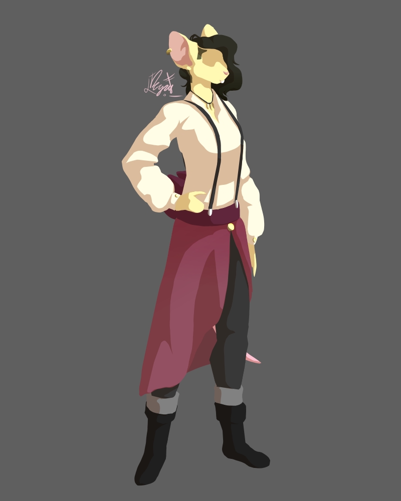 anthro boots bottomwear cel_shading clothing desga desga(character) female footwear lineless mammal murid murine pants rat rodent shaded shirt simple_background skirt solo topwear victorian