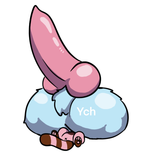 anthro ball_smother balls duo female genitals knot macro male male/female mammal micro penis procyonid raccoon size_difference size_play skellyroon smothering telegram_sticker ych_(character)