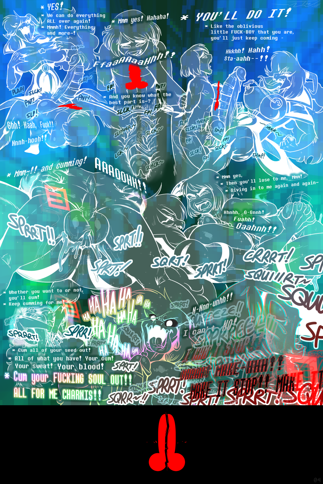 alternate_universe angel_derear anthro asriel_dreemurr_(god_form) balls bdsm big_balls big_breasts big_penis bodily_fluids bondage boss_monster bound bovid breast_squish breasts bulge butt butt_grab caprine clothed clothing comic crossgender cum cum_inside duo excessive_cum excessive_genital_fluids fire forced frisk_(undertale) frisky_(under(her)tail) from_front_position genital_fluids genitals goat hair hand_on_butt herm hi_res horn huge_penis human internal_vaginal intersex intersex/male laugh leash leash_pull leg_wrap long_hair long_tongue lying male mammal missionary_position monster nails nipple_piercing nipples on_back overstimulation partially_clothed penetration penis phallic piercing precum presenting rainbow sex sharp_nails spread_butt spread_legs spreading squish tears text thewill tongue tongue_on_balls tongue_on_penis translucent translucent_body under(her)tail undertale undertale_(series) vaginal vaginal_penetration